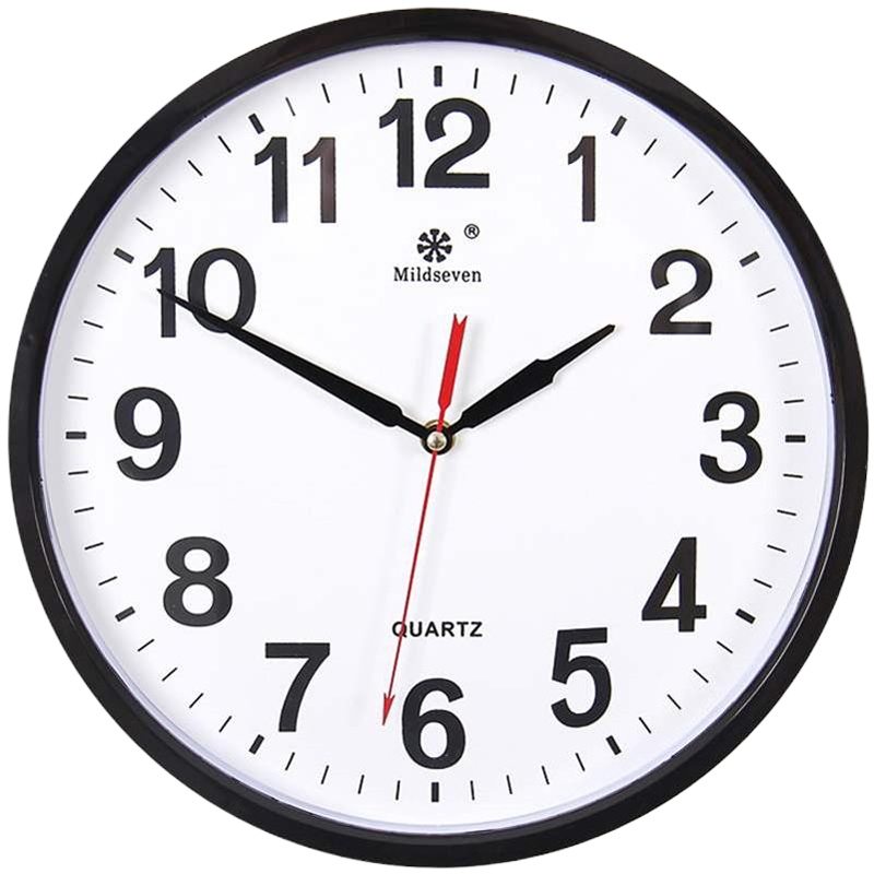 鲁运 简约时尚挂钟10寸静音挂钟 客厅卧室钟表 客厅挂钟7672黑色