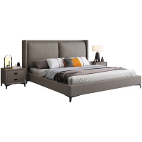 梵宜科技布软包实木双人床1.8米现代简约1.5米皮床主卧家具婚床