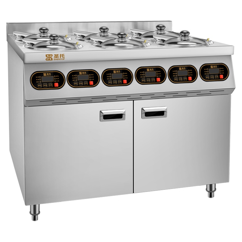 圣托全自动智能商用煲仔饭机六头锡纸锅巴数码人气煲仔炉
