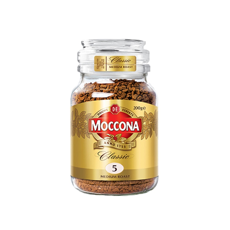 荷兰进口摩可纳咖啡中度烘焙5号冻干黑咖啡粉200g瓶装