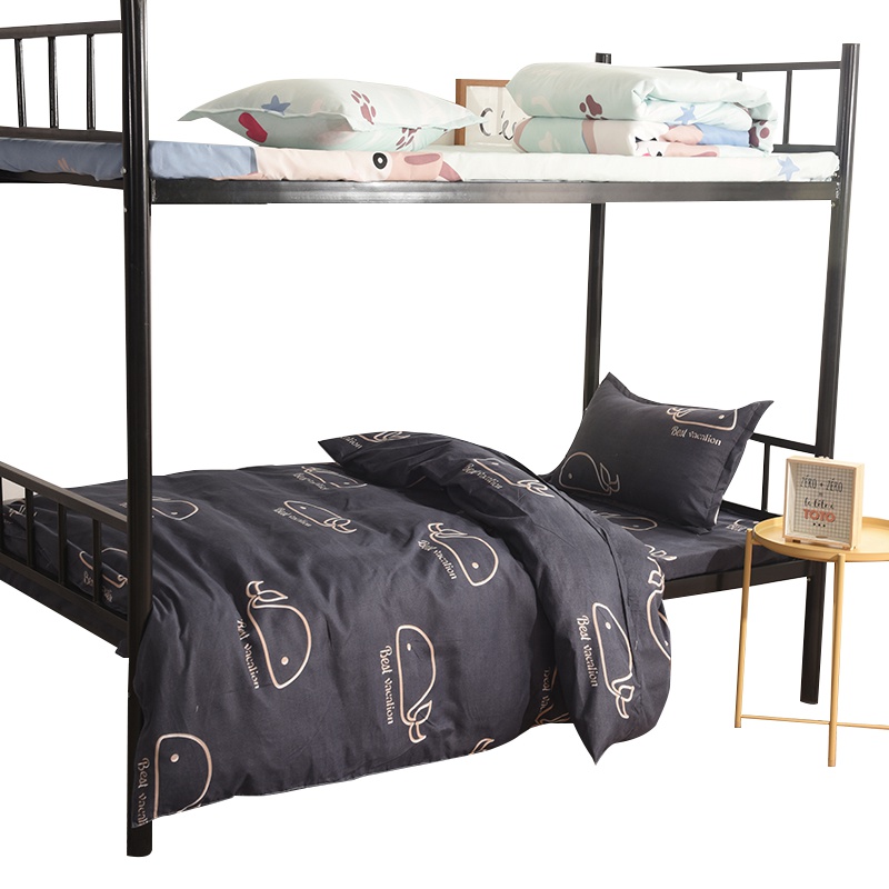 雅友家纺学生宿舍床上三件套单人上下铺简约0.9m床单被褥六件套套装1.2米