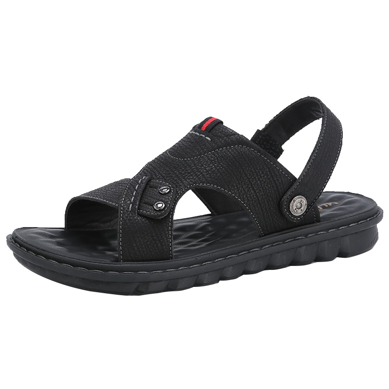 木林森凉鞋2020夏季新款潮流时尚两用外穿真皮男士沙滩鞋透气防滑