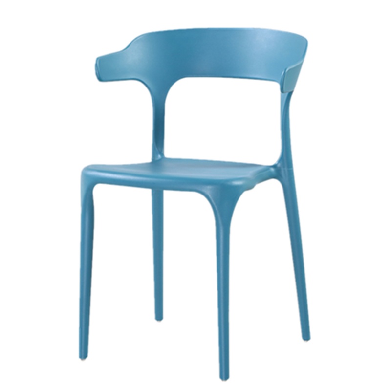 鑫环境 加厚塑料椅子家用餐椅靠背椅北欧咖啡厅洽谈桌椅子现代简约牛角椅一体成型椅办公椅培训椅学习椅(两把起拍)