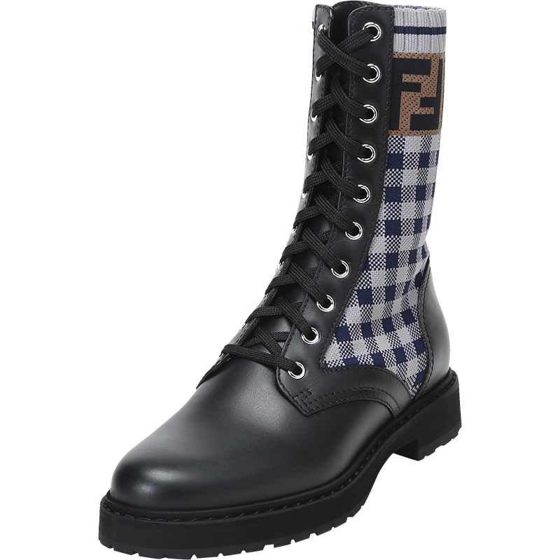 Fendi 女士 织物配皮短靴 8T6780 AD7A