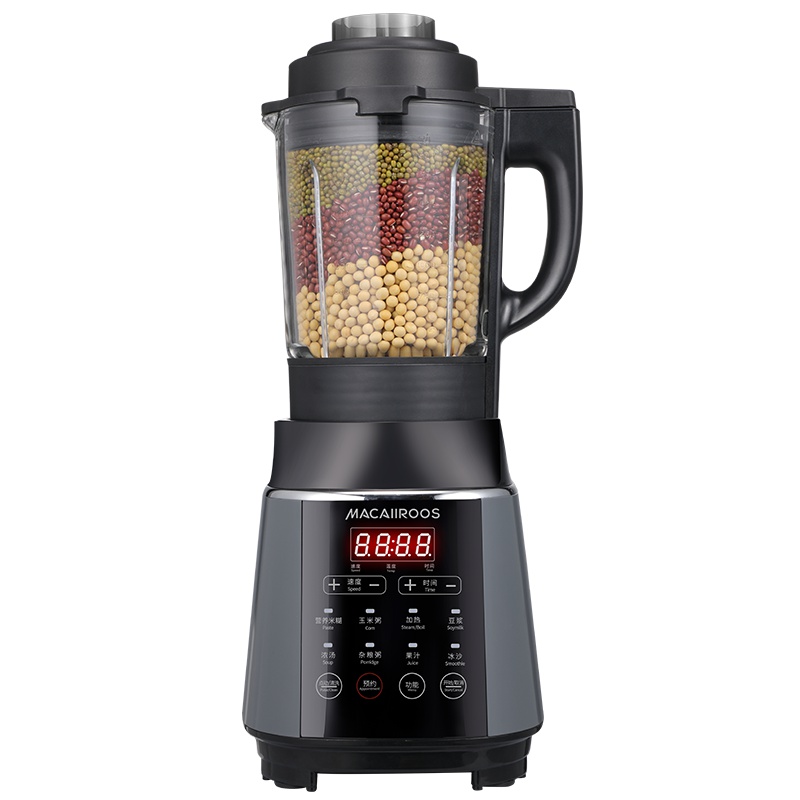 迈卡罗(MACAIIROOS)破壁机 家用料理机多功能加热豆浆机搅拌机可预约榨汁机 MC-2258 黑色