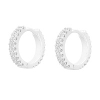 apm MONACO双排圆圈耳环女士 气质时尚风尚925银耳饰