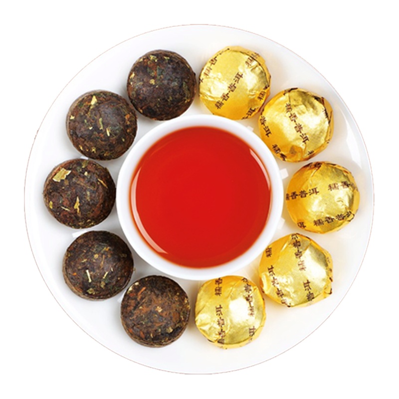 茶叶 吉致号濡香小金沱 云南普洱茶熟茶 30粒(150克) 糯香好茶 锡纸装