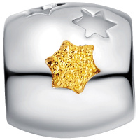 周大福珠宝首饰六芒星黄白金路路通PT950铂金坠PT157174