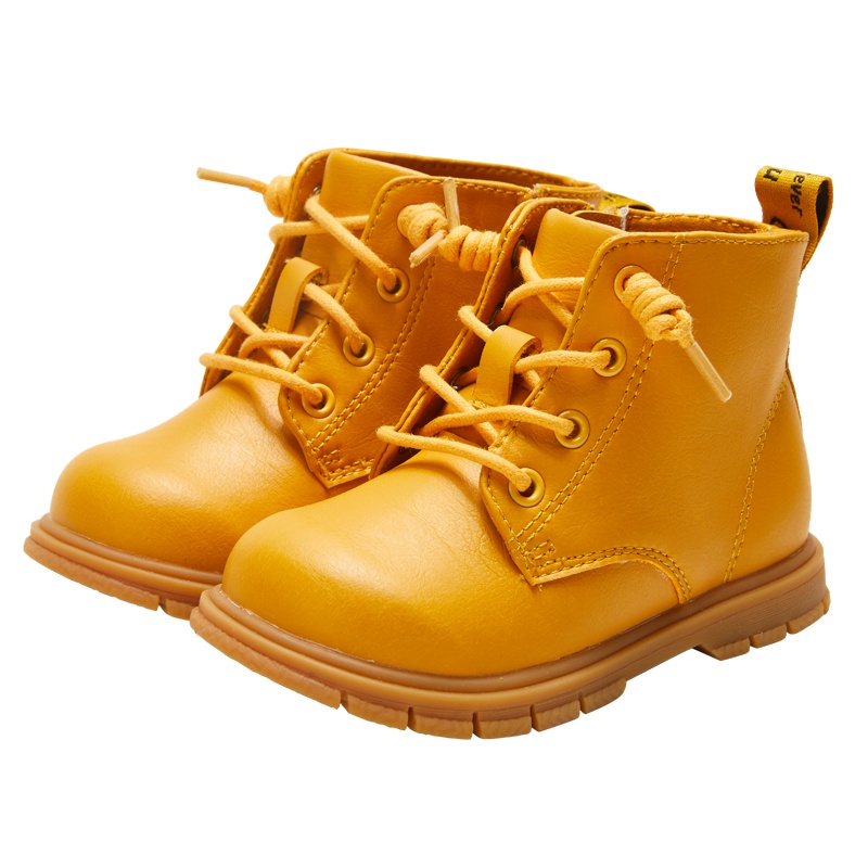 卡特兔女童马丁靴儿童皮靴子春季新款小童单靴男软底英伦风亲子鞋