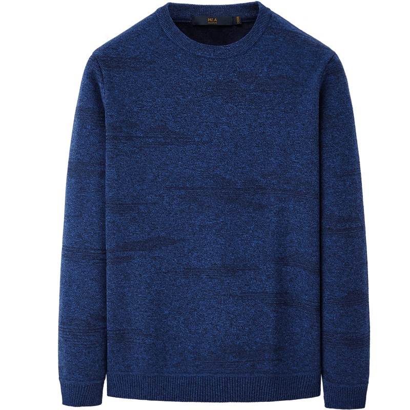 HLA海澜之家简约花纹长袖针织衫2019冬季舒适圆领套头衫男 HNZAD4R242A