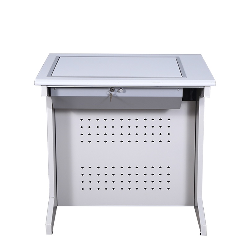 东港家具 钢制翻转电脑桌 钢制办公桌 铁皮电脑桌 财务桌单人员工位写字台 书桌 带锁抽屉家用桌子 可定制