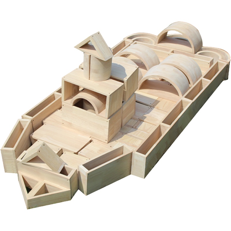 幼儿园积木大型橡木大号松木质拼装搭建益智建构区儿童玩具