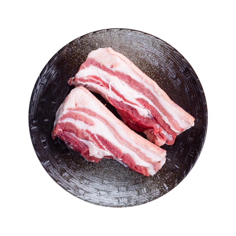 [顺丰]野蛮香 猪肉黑猪五花肉 400g 去皮精五花肉猪肋条肉 黑猪肉生鲜 叉烧肉红烧肉梅菜扣肉需瘦点备注