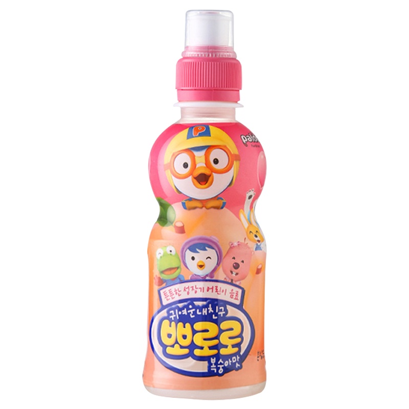 韩国进口 啵乐乐Pororo 儿童果味饮料 水蜜桃味 235ml *6 瓶装