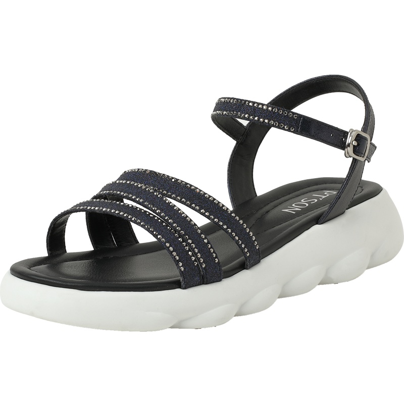 百田森夏季新款厚底凉鞋女松糕底防水台百搭显瘦学生度假凉鞋