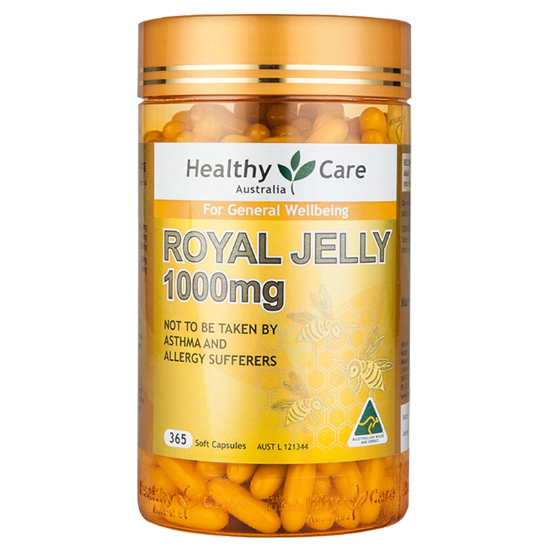 [体质健康]Healthy Care 金装蜂王浆软胶囊 1000毫克 365粒/瓶 澳洲进口 膳食营养补充剂