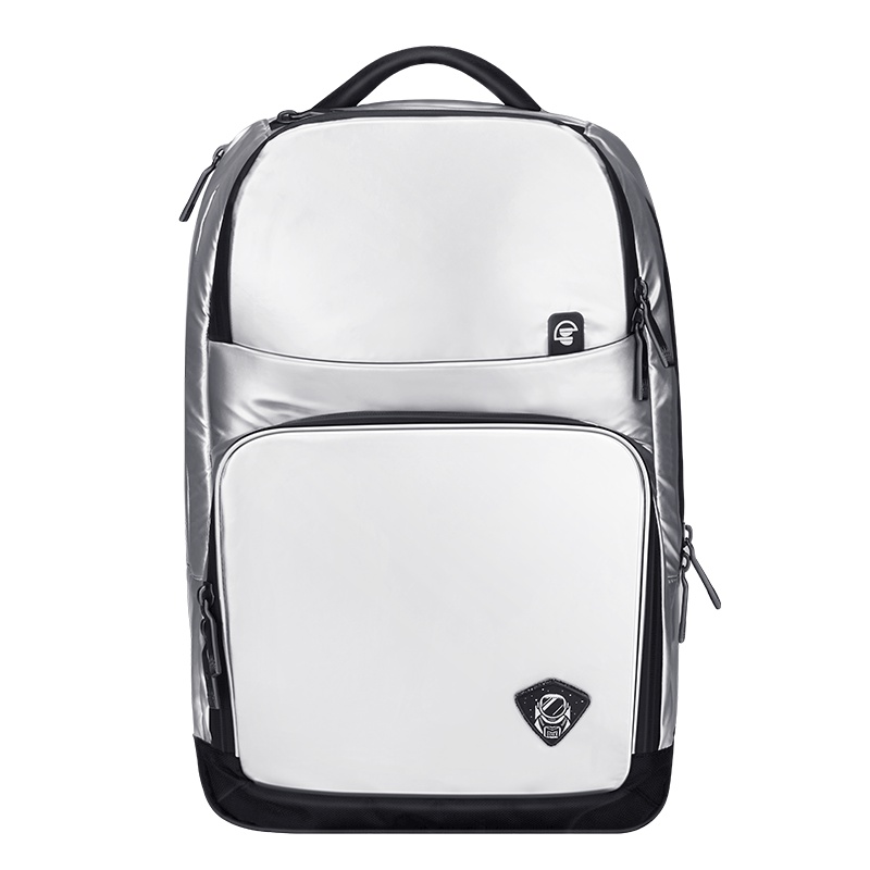 机械师MACHENIKE双肩包USB充电背包13/14/15.6英寸笔记本双肩电脑包商务旅行书包男女手提宇航员(银色)