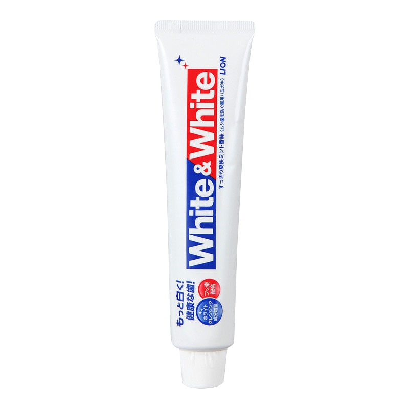 狮王(Lion) 日本进口white&white牙膏牙刷去烟渍洁净去牙结石清新口气 薄荷味 150g 一支装