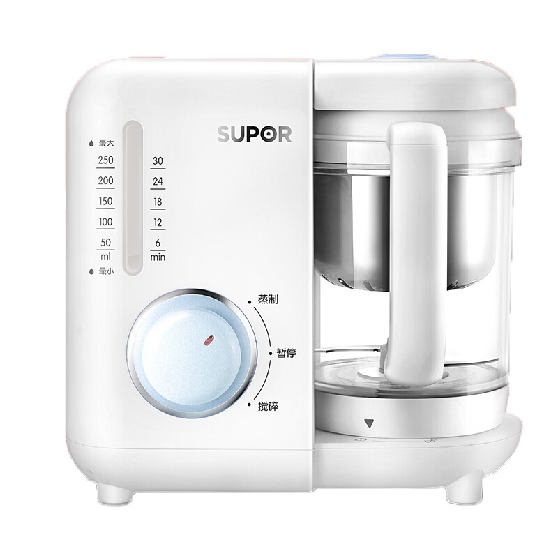 苏泊尔(SUPOR)婴儿辅食机 蒸制粉碎一体 宝宝营养食物调理机 食物蒸搅一体多功能电动研磨器 FB02蓝色