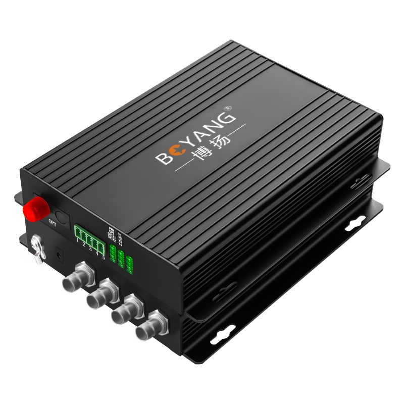 博扬 同轴高清数字视频光端机 4路视频+1路反向数据 兼容大华CVI/雄迈AHD FC接口 1对