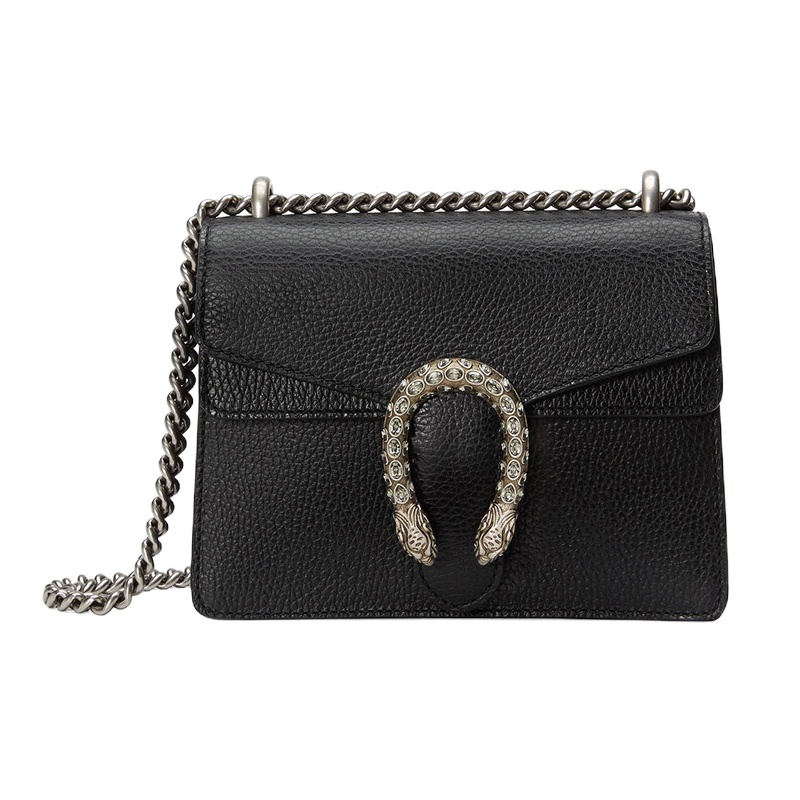 GUCCI 古驰 Dionysus系列女士黑色皮革单肩包斜挎包 421970-CAOGN-8176