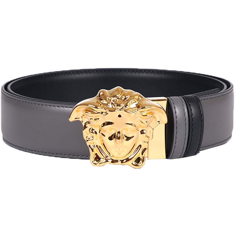 VERSACE 范思哲 男士皮革金色美杜莎板扣双面皮带腰带 DCU6705 DVTPH