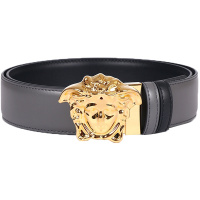 VERSACE 范思哲 男士皮革金色美杜莎板扣双面皮带腰带 DCU6705 DVTPH