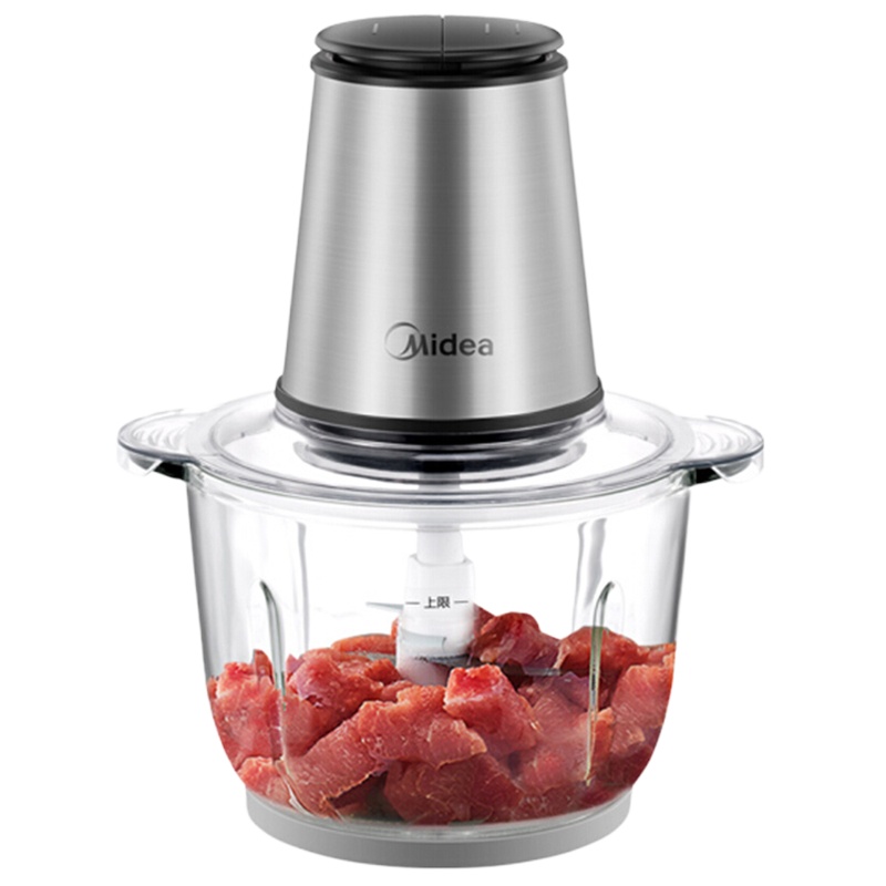 美的 (Midea) 绞肉机 MJ-LZ30Easy220 大容量2L 快慢两档 加厚玻璃碗 多功能 打馅碎肉搅拌料理机