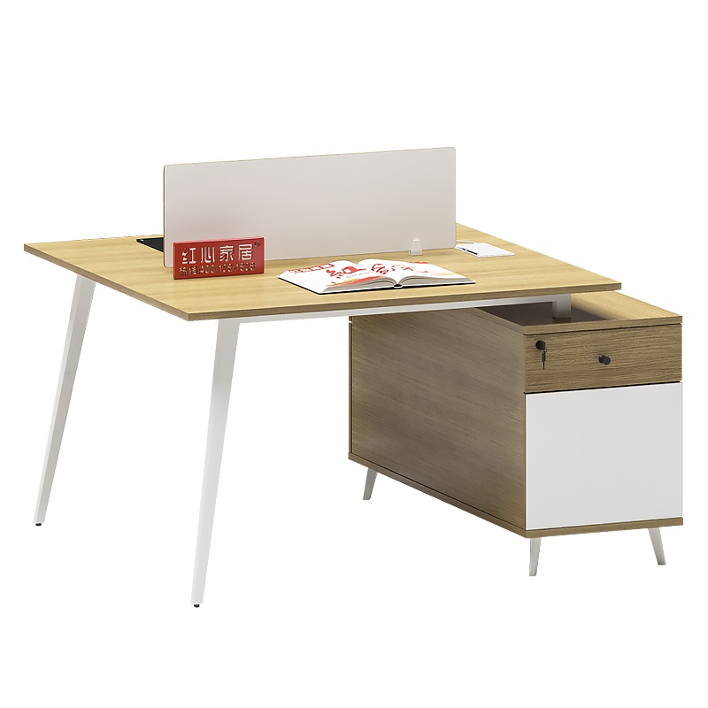 [红心家居]办公家具电脑桌办公桌双人桌现代简约工作桌带储藏柜