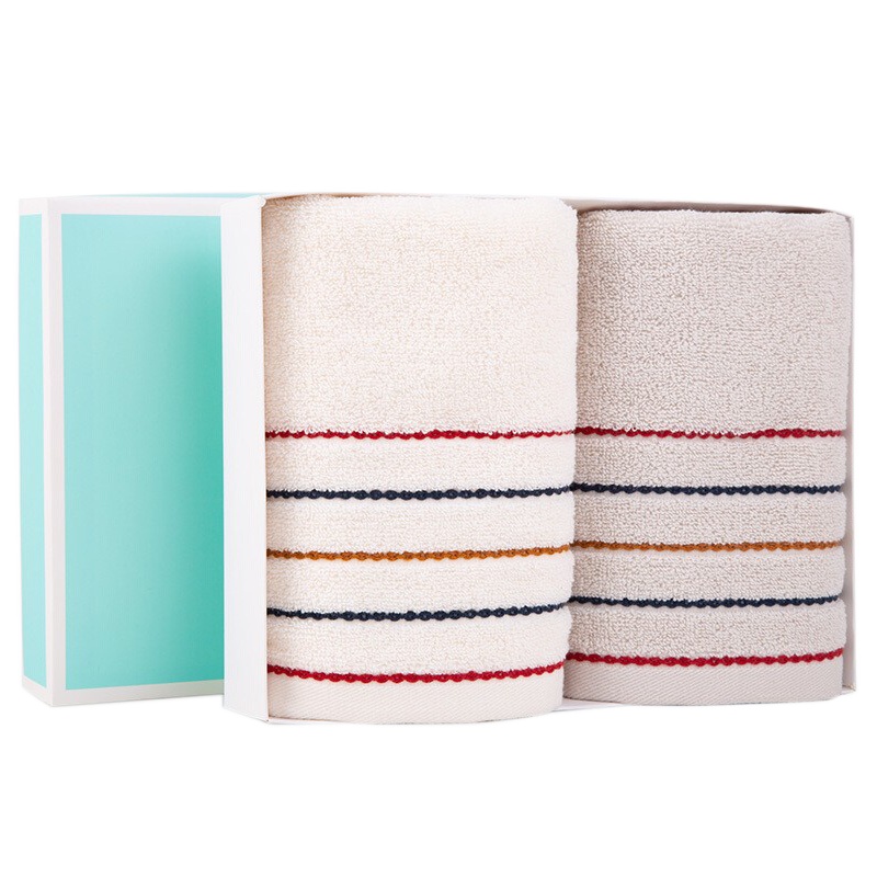 三利毛巾礼盒2条装 A类纯棉毛巾套装柔软吸水洗脸面巾