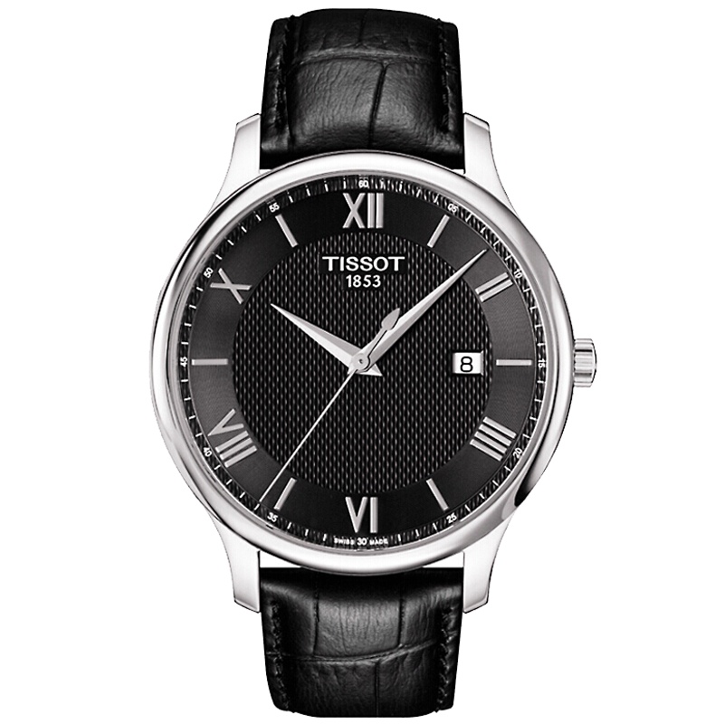 天梭(TISSOT) 瑞士手表 正品俊雅系列 石英皮带男士时尚休闲手表男表石英表 男T063.610.16.058.00