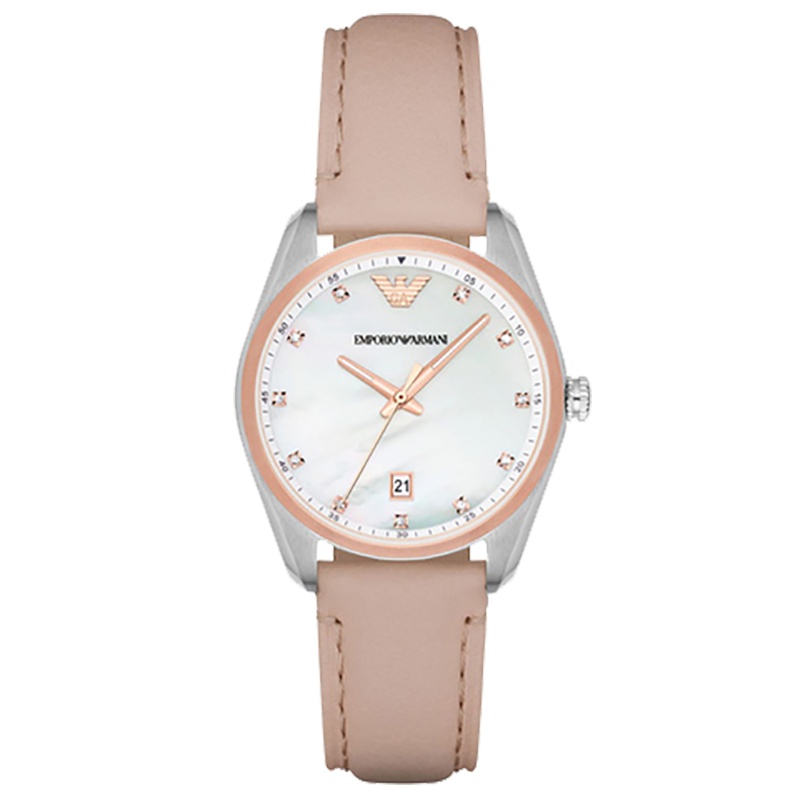 阿玛尼（ARMANI）时尚休闲皮革女士手表商务百搭简约女士腕表 AR6133