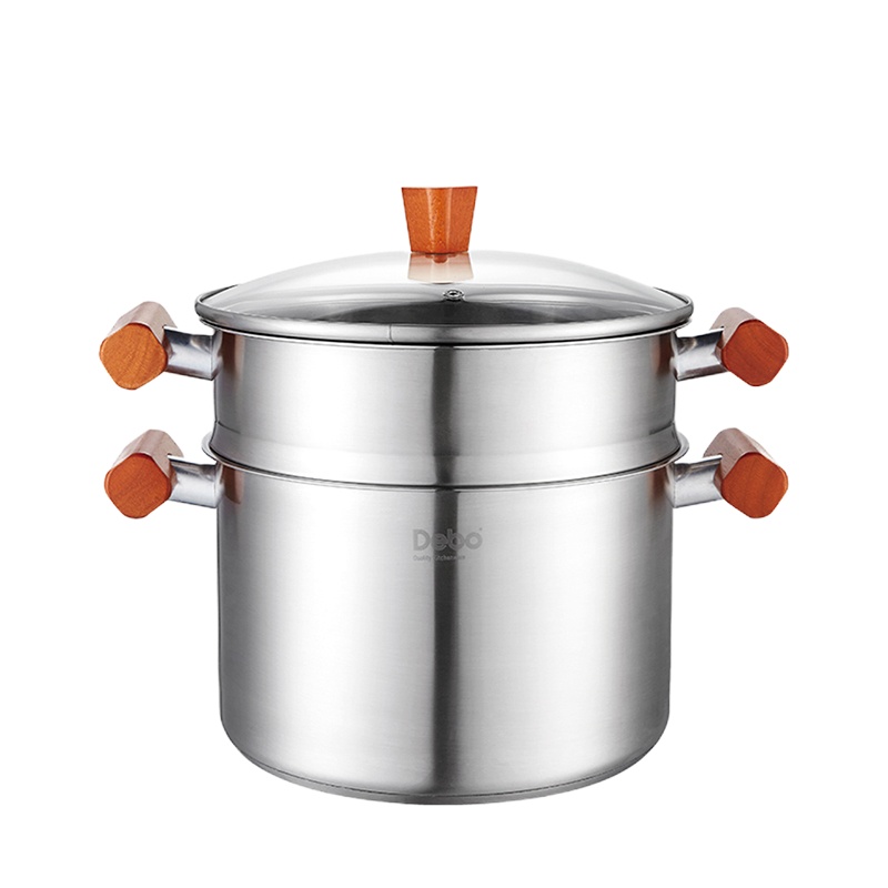 德铂 布兰德汤锅蒸锅深锅不锈钢汤蒸锅厚底双层