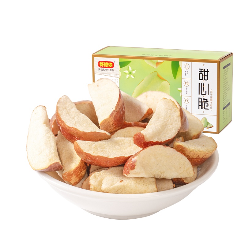 [好想你_甜心脆108g*2盒]脆枣无核酥脆香脆冬枣新疆特产烘干无油