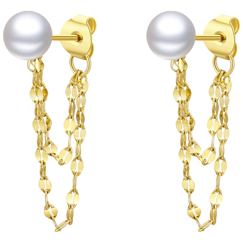 佰色传情淡水珍珠耳线女纯银耳环气质耳坠韩国银耳饰2020新款