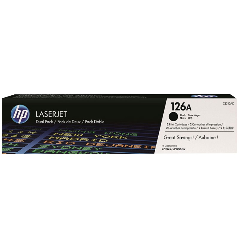 惠普(HP)CE310AD HP 126A 黑色激光打印硒鼓双套装适用于LaserJet CP1025/M175a