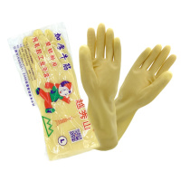 越秀山居家洗碗加厚工业耐酸碱橡胶皮黄色乳胶手套5双装(包)