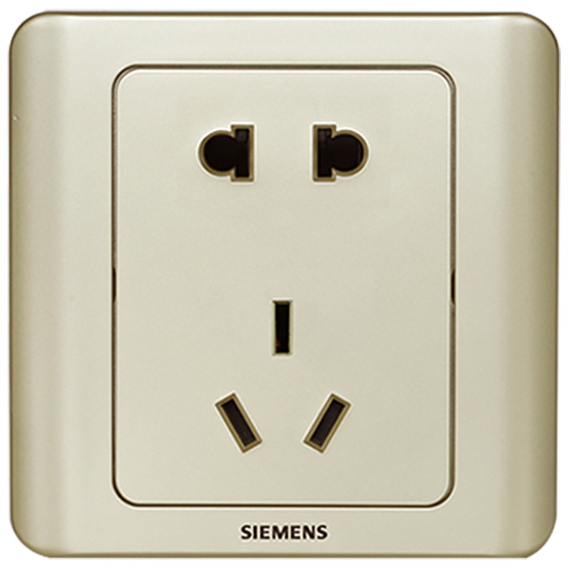 西门子(SIEMENS)开关电源插座面板86型家用远景金棕五孔