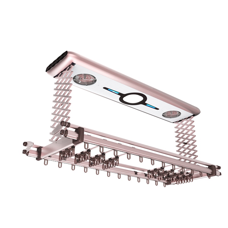 好易点电动晾衣架 阳台升降伸缩晒衣架 智能遥控晾衣杆 四杆照明杀菌烘干晾衣架HOO3C-1602XH/J