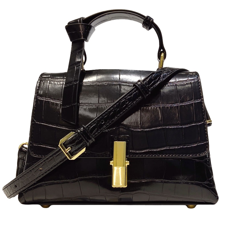 ITSK女包2020新款时尚网红单肩包手提斜挎小包高级感鳄鱼纹邮差包包真皮女包