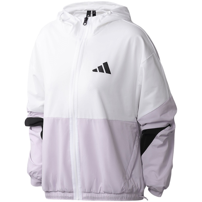 阿迪达斯女服外套夹克连帽开衫休闲运动服FM9322