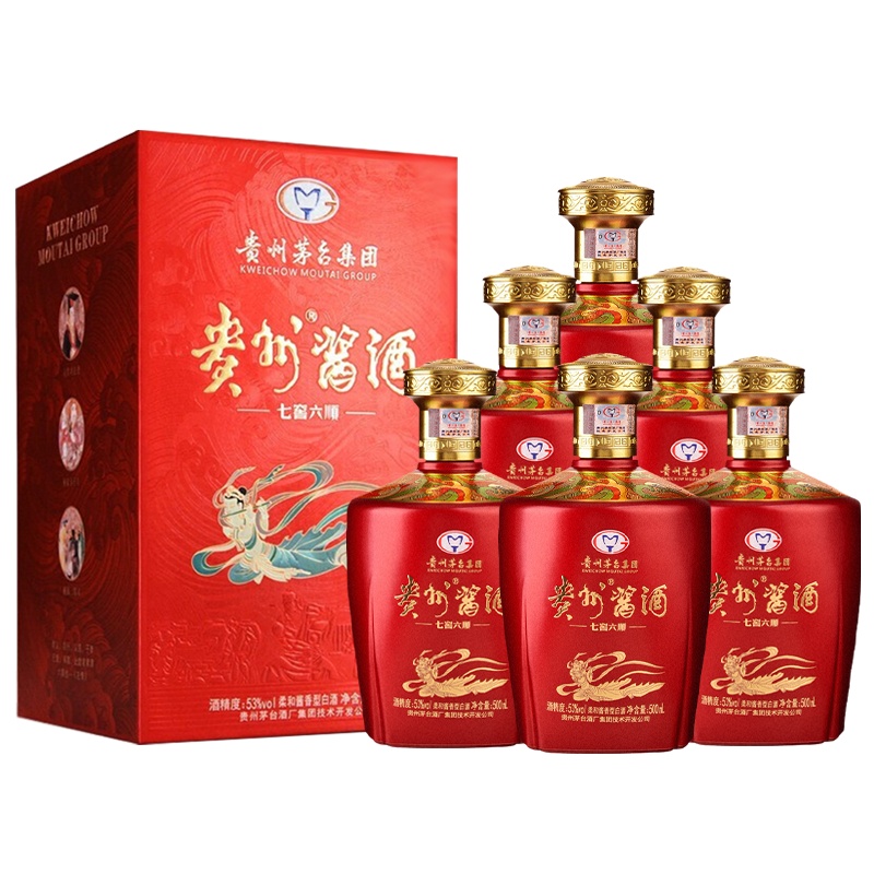 贵州茅台集团 贵州酱酒七窖六顺 53度酱香型白酒500ml*6瓶 整箱装
