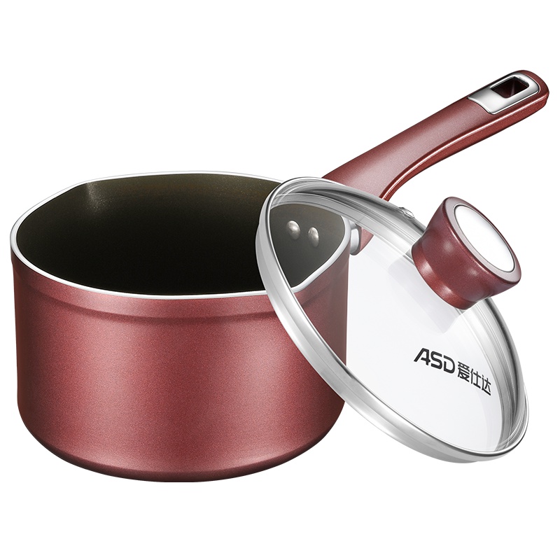 爱仕达(ASD) 锅具16CM通磁不粘奶锅 煮面泡面锅小汤锅热奶锅煮奶锅牛奶锅NL16A1WG-C(玛瑙红)