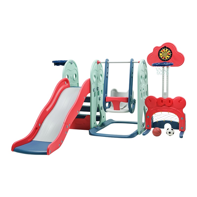 babycare玩具儿童滑滑梯秋千组合室内家用小型游乐场小孩宝宝的玩具园(五合一)海雾蓝