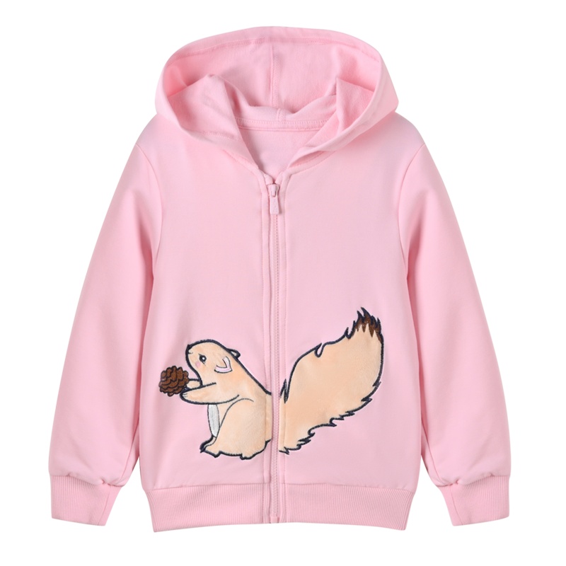 铅笔俱乐部童装2020秋季新款小童针织外套连帽女童上衣拉链卡通
