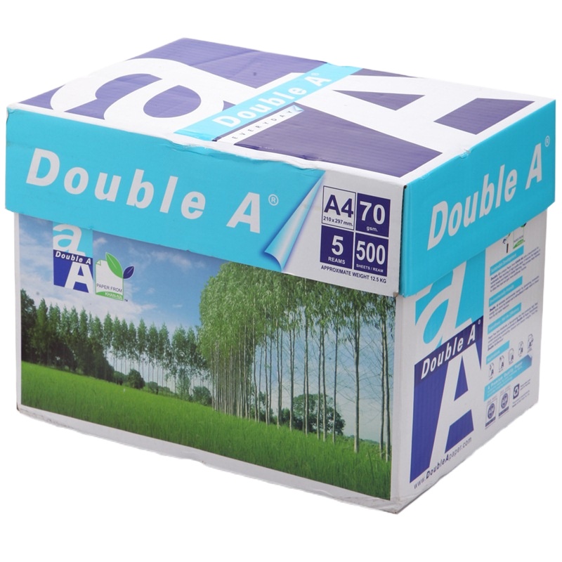 达伯埃(Double A) A4-70g复印纸办公用品打印复印纸整箱(500张/包) 5包/箱