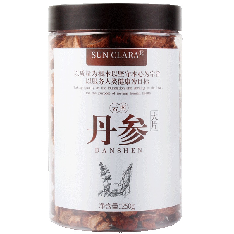 桑克拉(SUN CLARA)丹参片 250g/瓶 大片云南紫丹参片 大颗粒丹参