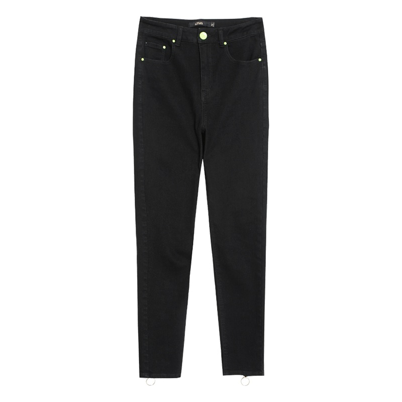 妖精的口袋牛仔裤女修身显瘦小脚2019秋季新款黑色紧身铅笔裤长裤