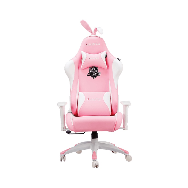 AutoFull傲风电竞椅 粉色雪兔椅女生电脑椅家用主播直播游戏椅子