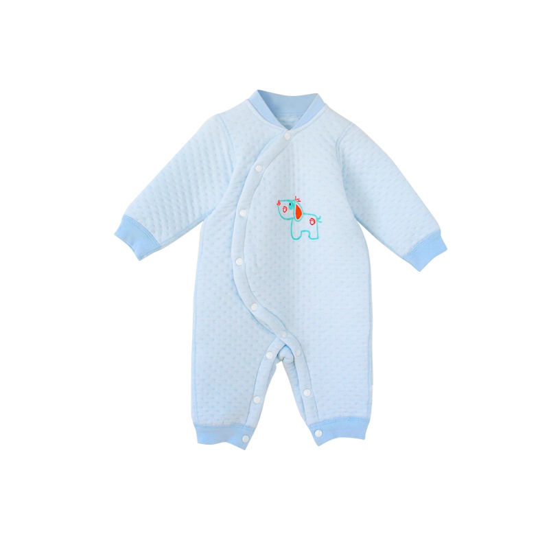 思萌SMOOMS 婴儿空气层连体衣 宝宝亲肤纯棉爬服 夹棉保暖开档